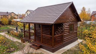 Баня 4×3 с террасой, 20 м²