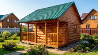 Баня 4×3 с террасой, 20 м²