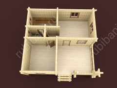 Баня из бревна 8×8.5 (ББ-56), 68 м²