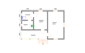 Баня из профбруса 6×9 (Б92), 54 м²