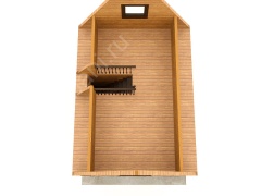Баня из бруса 6×4 с террасой и мансардой (Б-18), 24 м²
