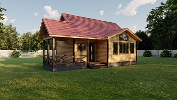 Баня из бруса 7×8 (Б107), 60 м²