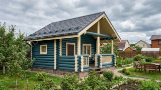 Баня 5×3 с террасой, 15 м²