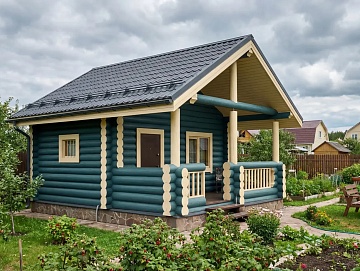 Баня 5×3 с террасой, 15 м²