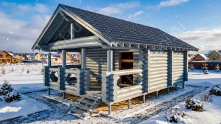 Баня 6×5 с террасой, 30 м²