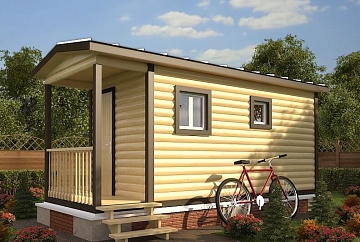 Мобильная баня 2.3×6 с крыльцом, 13.8 м²
