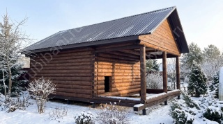 Баня 6×6 м с открытой террасой, 48 м²