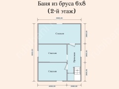 Баня из бруса 6×8 (Б-66), 48 м²