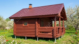 Баня 5×3 с террасой, 15 м²