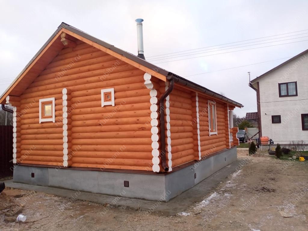 Баня из оцилиндрованного бревна под ключ 5,5 на 8,5 — фото 4 Баня из оцилиндрованного бревна под ключ 5,5 на 8,5 — фото 4