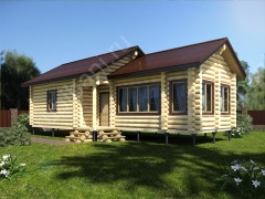 Баня из бревна 5.5×12.2 м (ББ-15), 67.1 м²