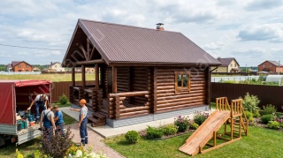 Баня 5×3 с террасой, 15 м²