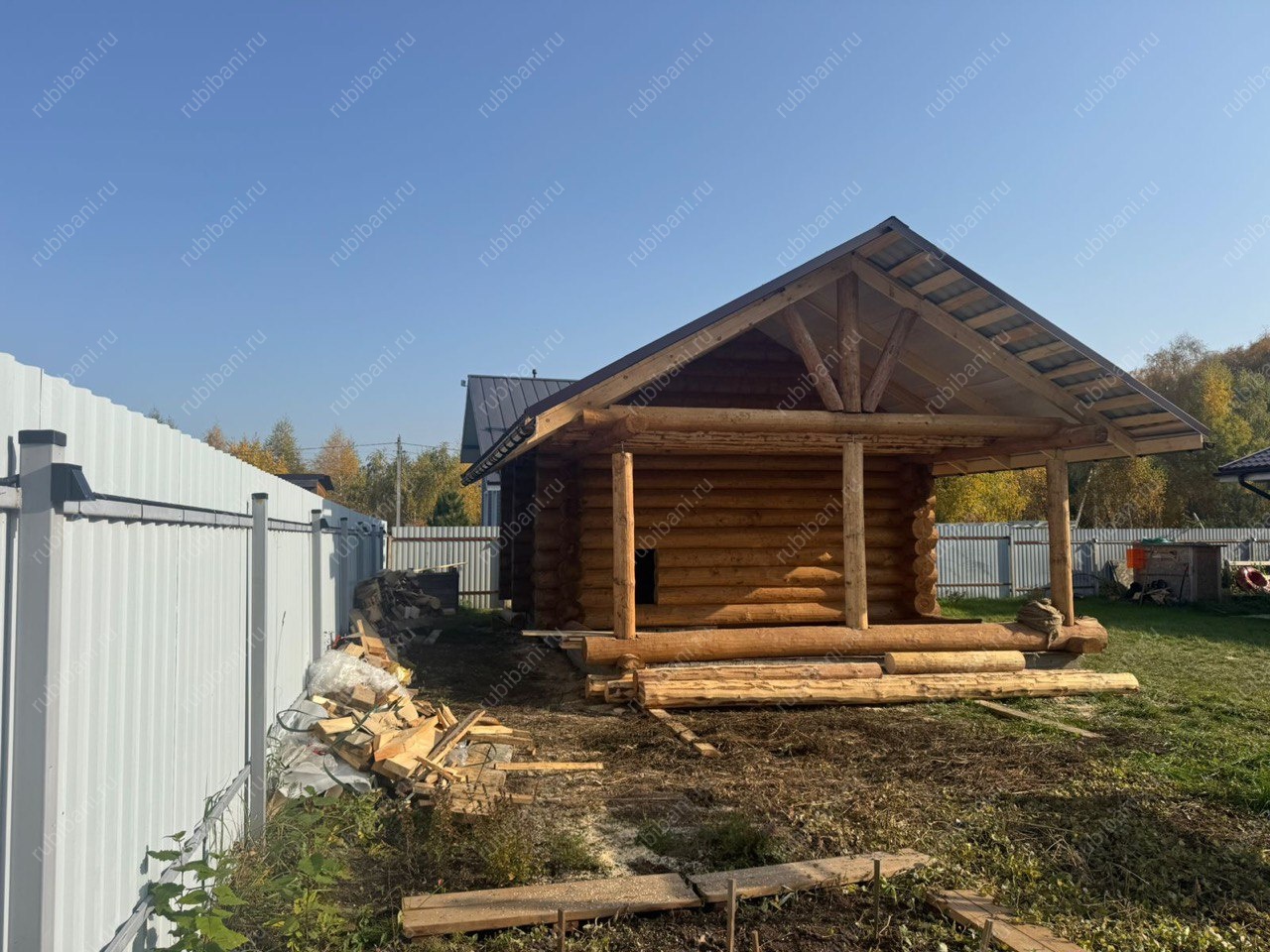 Баня, сруб в чашу 5х5 с террасой 3х5 — фото 4 Баня, сруб в чашу 5х5 с террасой 3х5 — фото 4