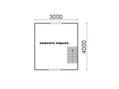 Баня из бруса 4×4 c мансардой (Б-25), 16 м²