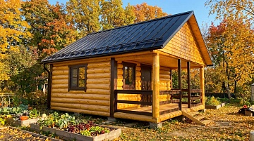 Баня 6×4 с террасой, 36 м²