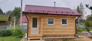 Баня из бруса 6 на 4 с туалетом 24 м²