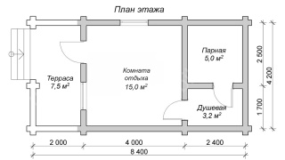 Баня из бревна 4.5×8.5