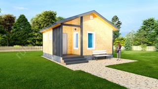 Одноэтажная баня из бруса 36 м²