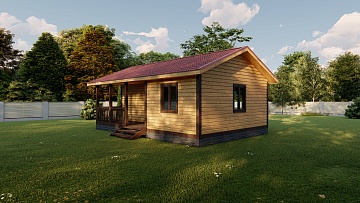 Баня из профилированного бруса с террасой (БН-92) 54 м²