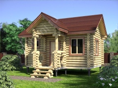 Баня из бревна 4×5.5 (ББ-6), 22 м²
