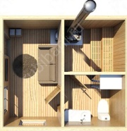 Баня 5×5 с террасой, 25 м²