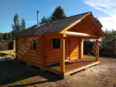 Баня 4×4 с террасой, 16 м²