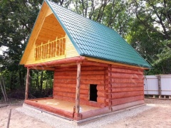 Баня 5×3 с террасой и мансардой, 25 м²