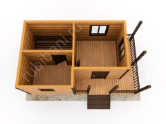 Баня из бруса 7×4 (Б-41), 28 м²