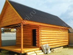 Баня 5×3 с террасой, 25 м²