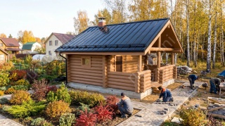 Баня 5×3 с террасой, 15 м²