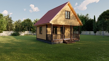 Баня из бруса 6×6 (Б-120), 60 м²