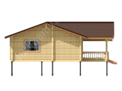 Баня из бревна 10 на 10 с бассейном 100 м²