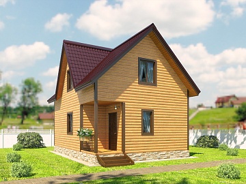 Баня из бруса 6×8 (Б-66), 48 м²